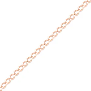 0.9mm Fine Diamond Cut Curb 14K Solid Rose Gold Permanent Jewelry Chain - By the Inch / PMJ0006