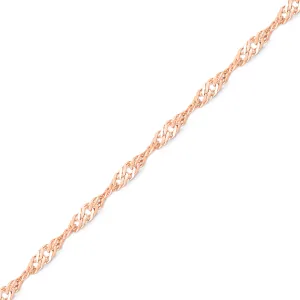 1.2 mm Singapore 14K Solid Rose Gold Permanent Jewelry Chain - By the Inch / PMJ0009