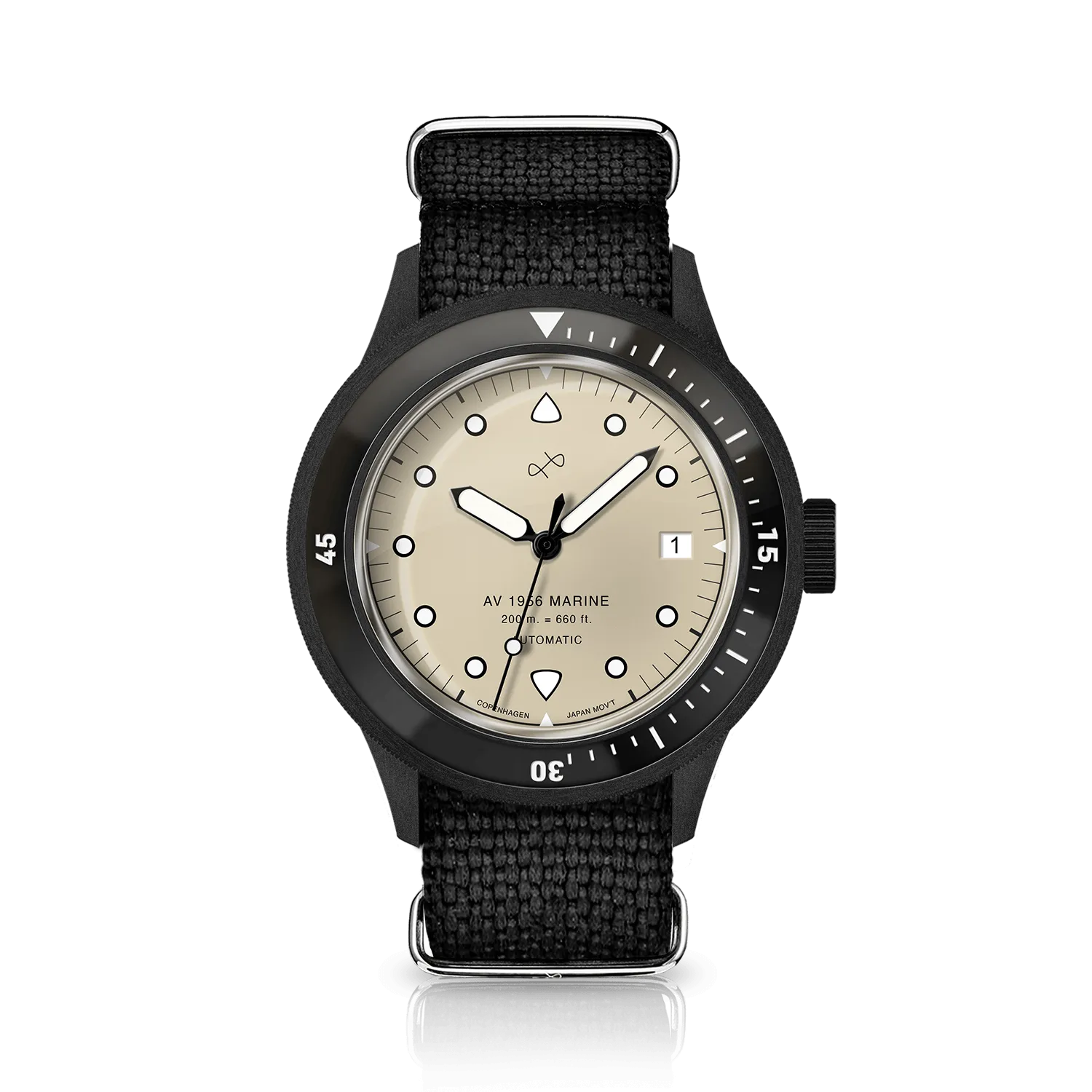 1956 Marine Automatic, All Black / Cream