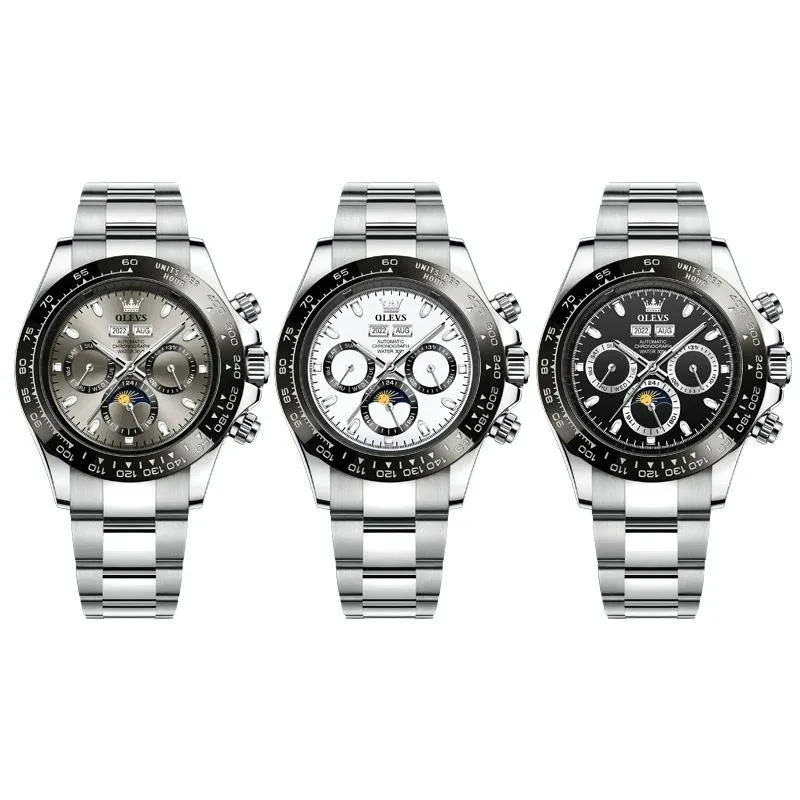 6654 Multifunction Dial Mechanical Movement Men Watch