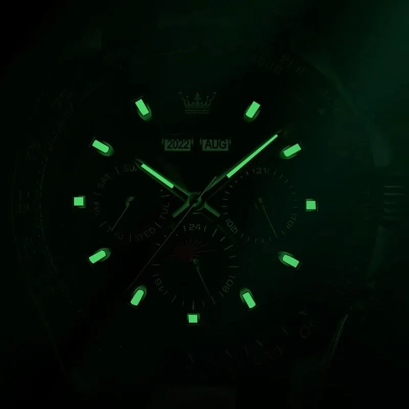 6654 Multifunction Dial Mechanical Movement Men Watch