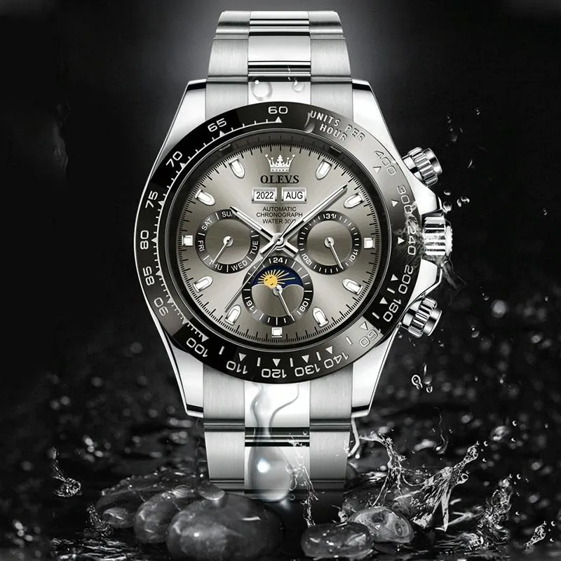6654 Multifunction Dial Mechanical Movement Men Watch