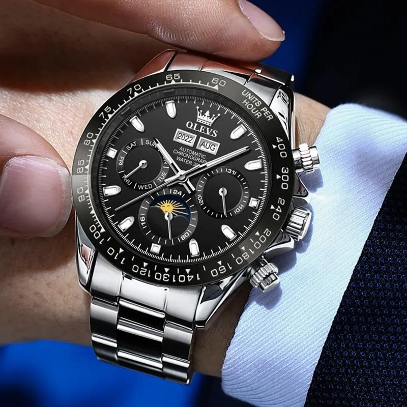 6654 Multifunction Dial Mechanical Movement Men Watch