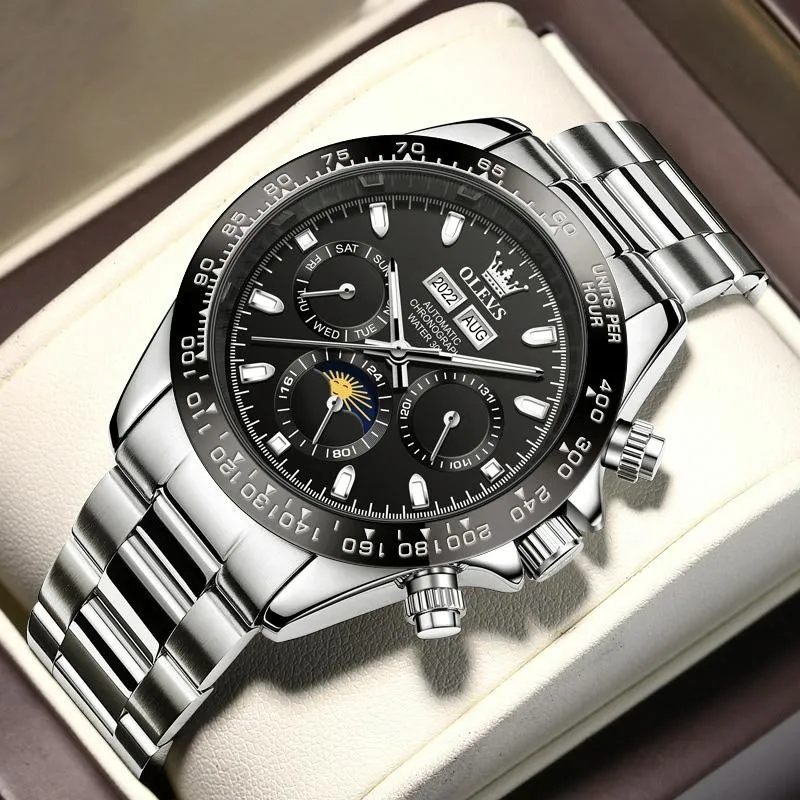6654 Multifunction Dial Mechanical Movement Men Watch