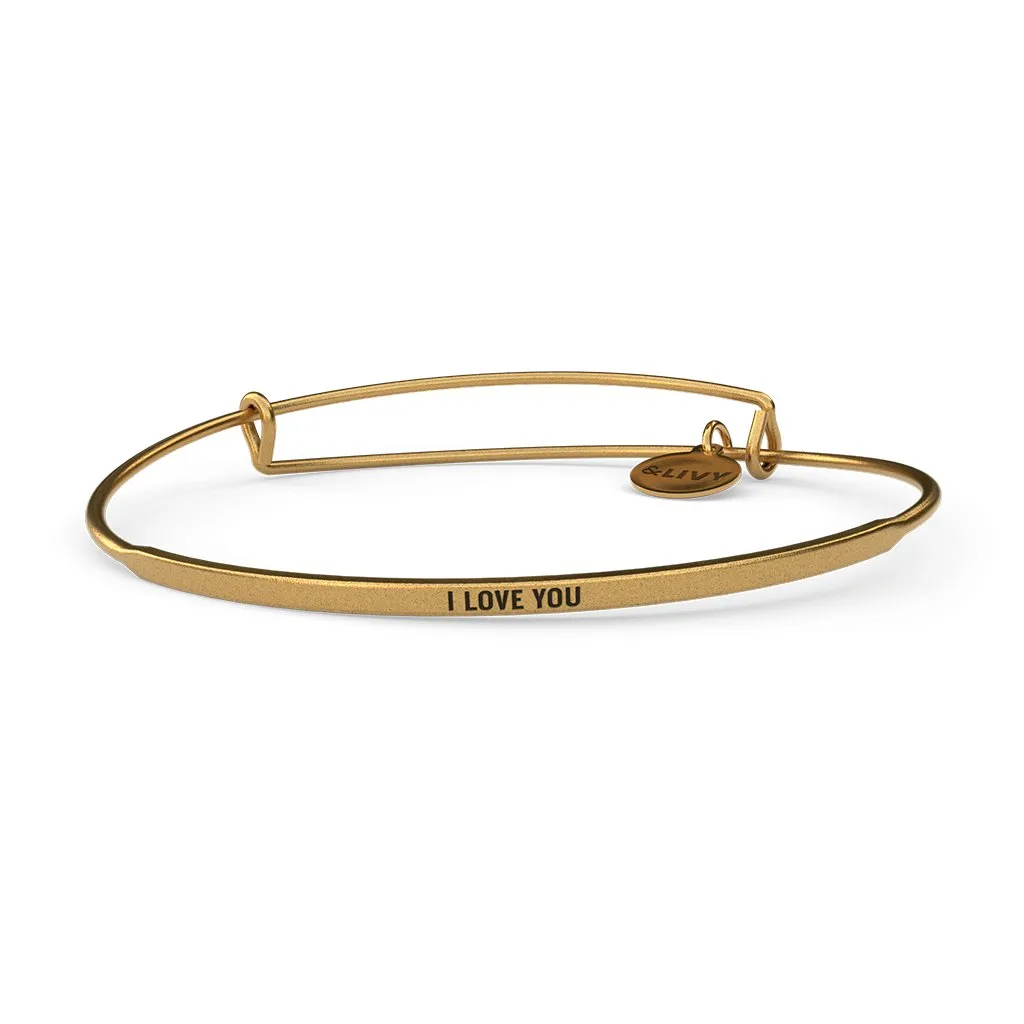 &Livy : Posy Wire Bracelet - I Love You