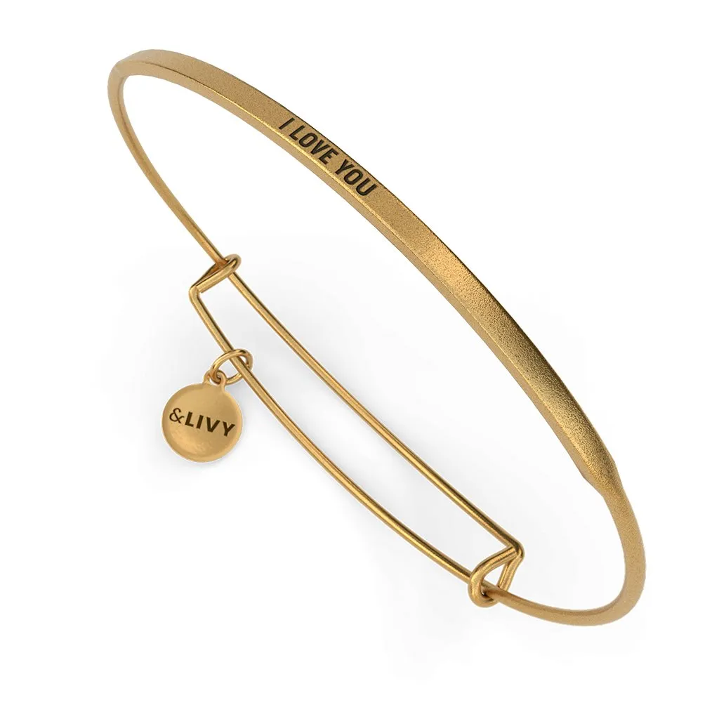 &Livy : Posy Wire Bracelet - I Love You