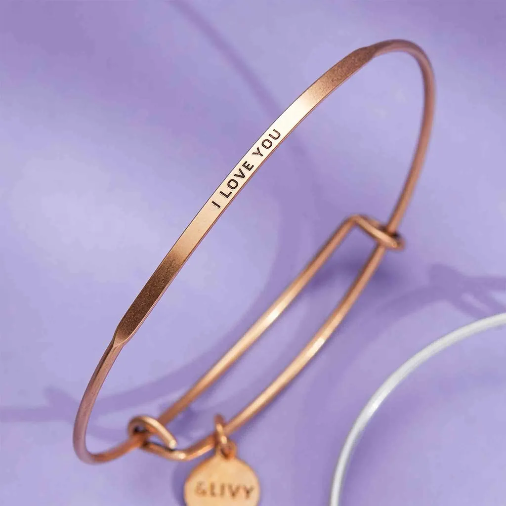 &Livy : Posy Wire Bracelet - I Love You