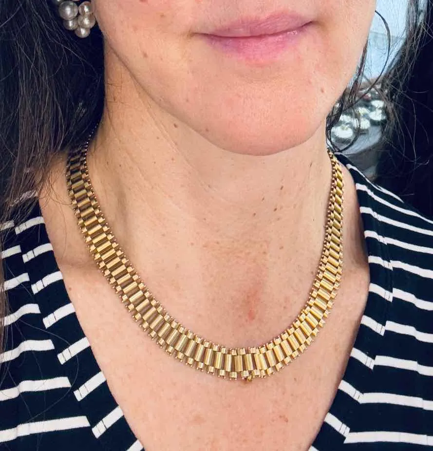 Antique Victorian 15ct Gold Gate Link Necklace