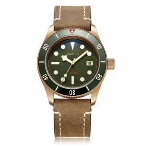Aquatico Bronze Sea Star Military Green Dial Watch (Ceramic Insert)