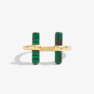 Aura Malachite Bar Gold Ring 6304