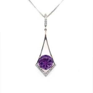 Beeghly & Co. White Gold Amethyst Pendant