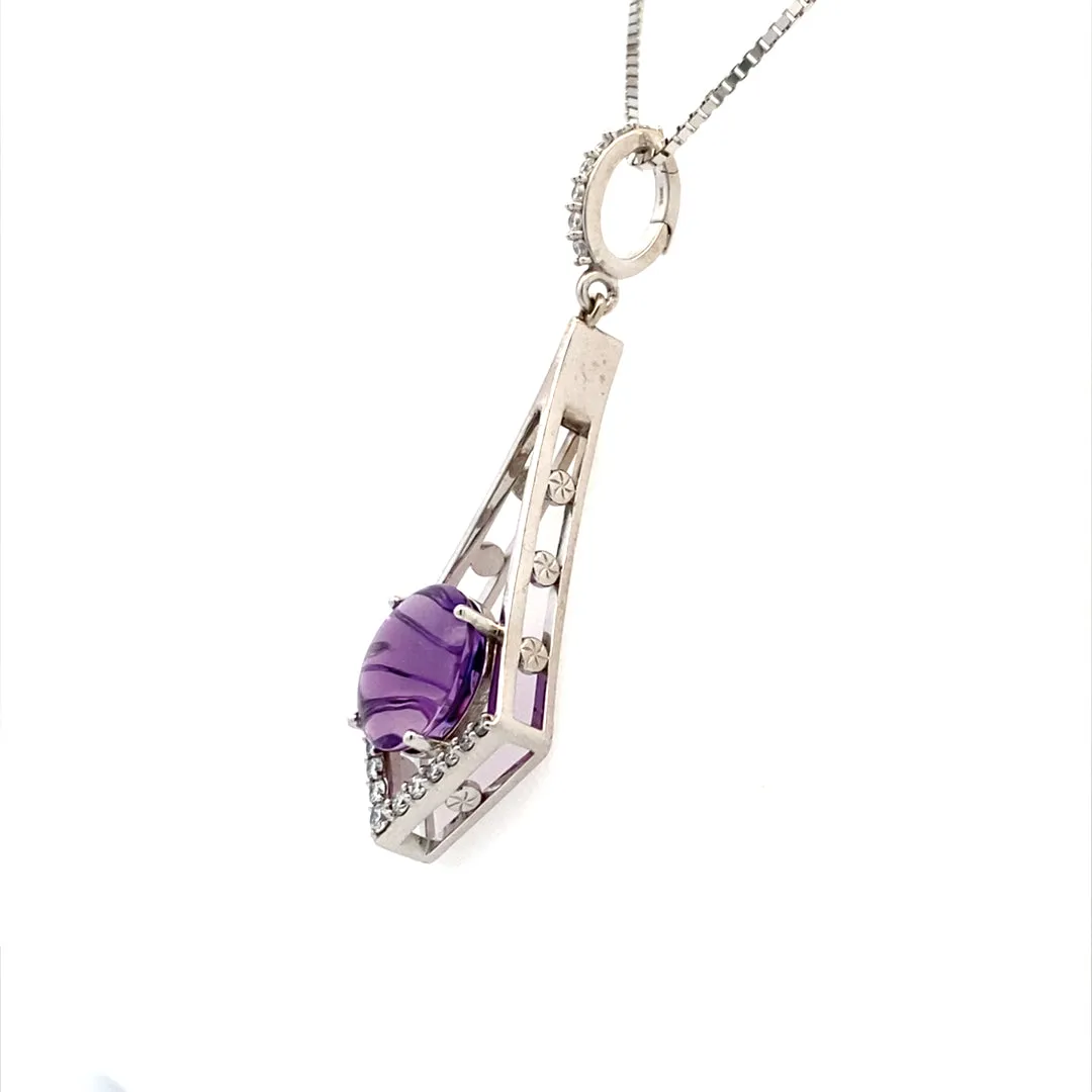 Beeghly & Co. White Gold Amethyst Pendant