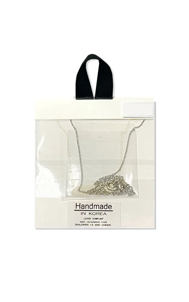 BJNA003RHCRY Rhodium "Flower Bud" Crystal Stone Necklace