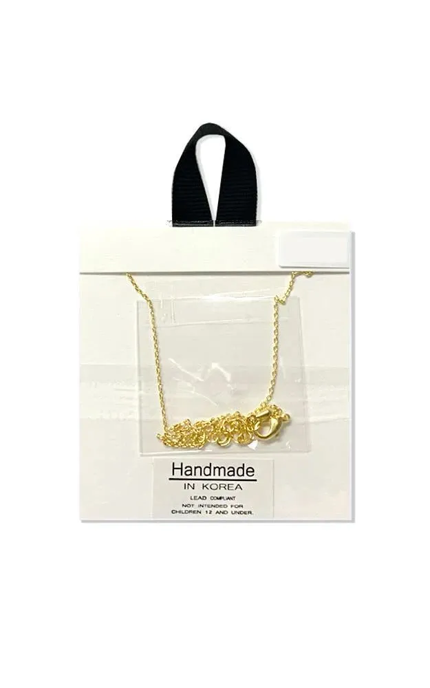 BJNA068GD Gold "Morning Dew" Teardrop Pendant Necklace