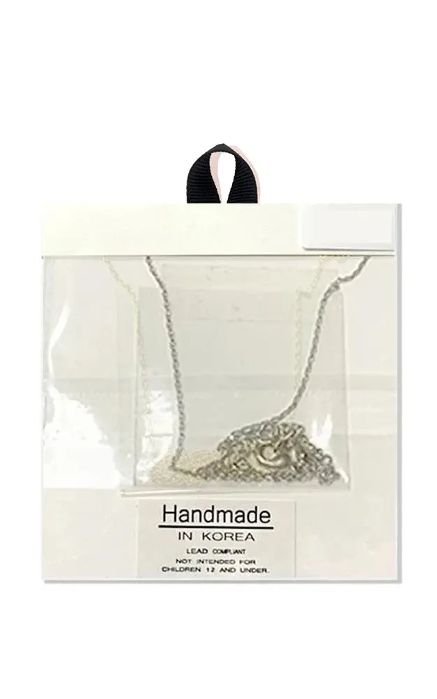 BJNA068RH Rhodium "Morning Dew" Teardrop Pendant Necklace