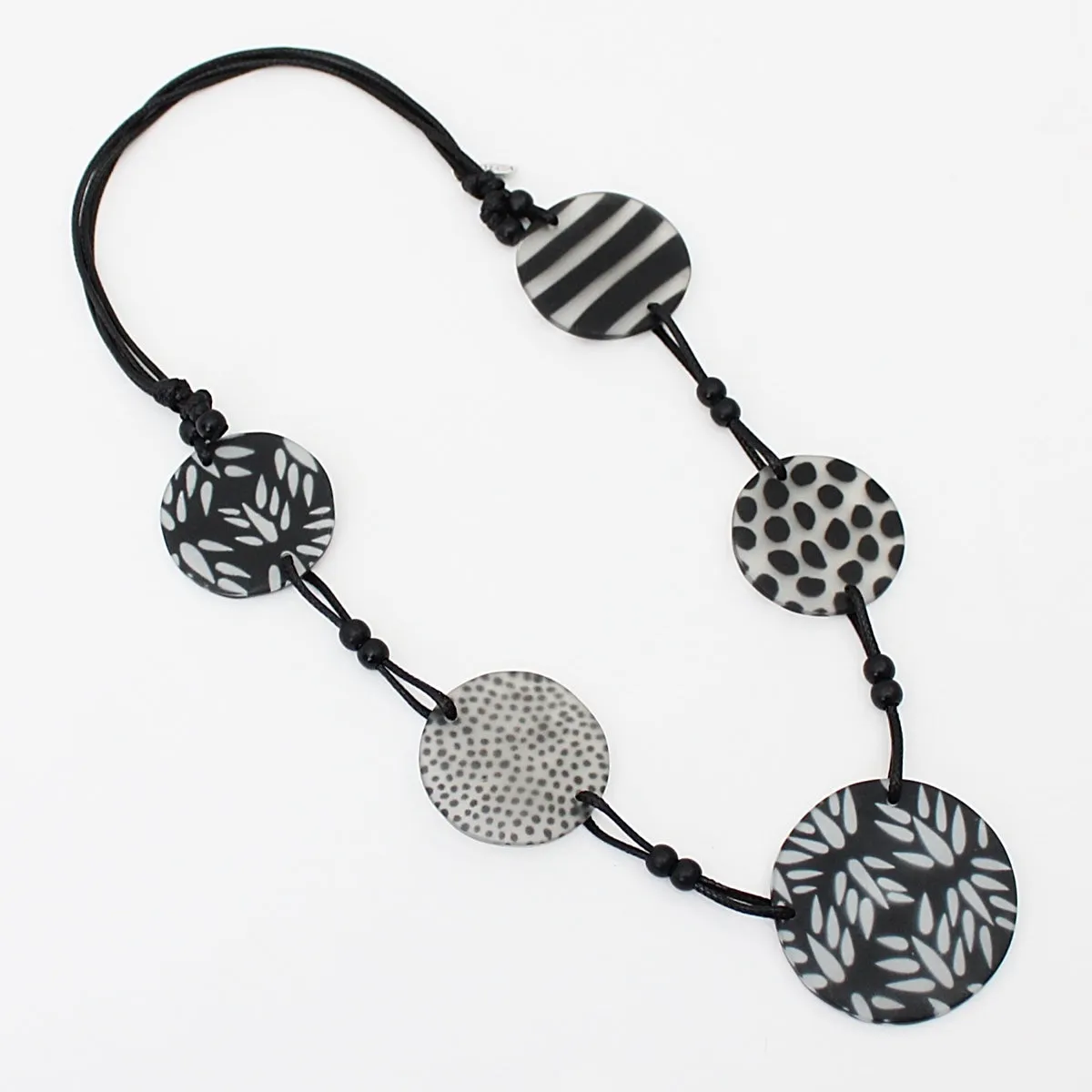 Black and Frosted Multi Design Shay Necklace