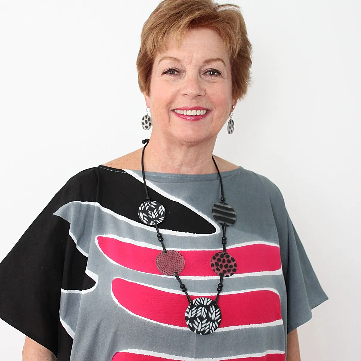 Black and Frosted Multi Design Shay Necklace