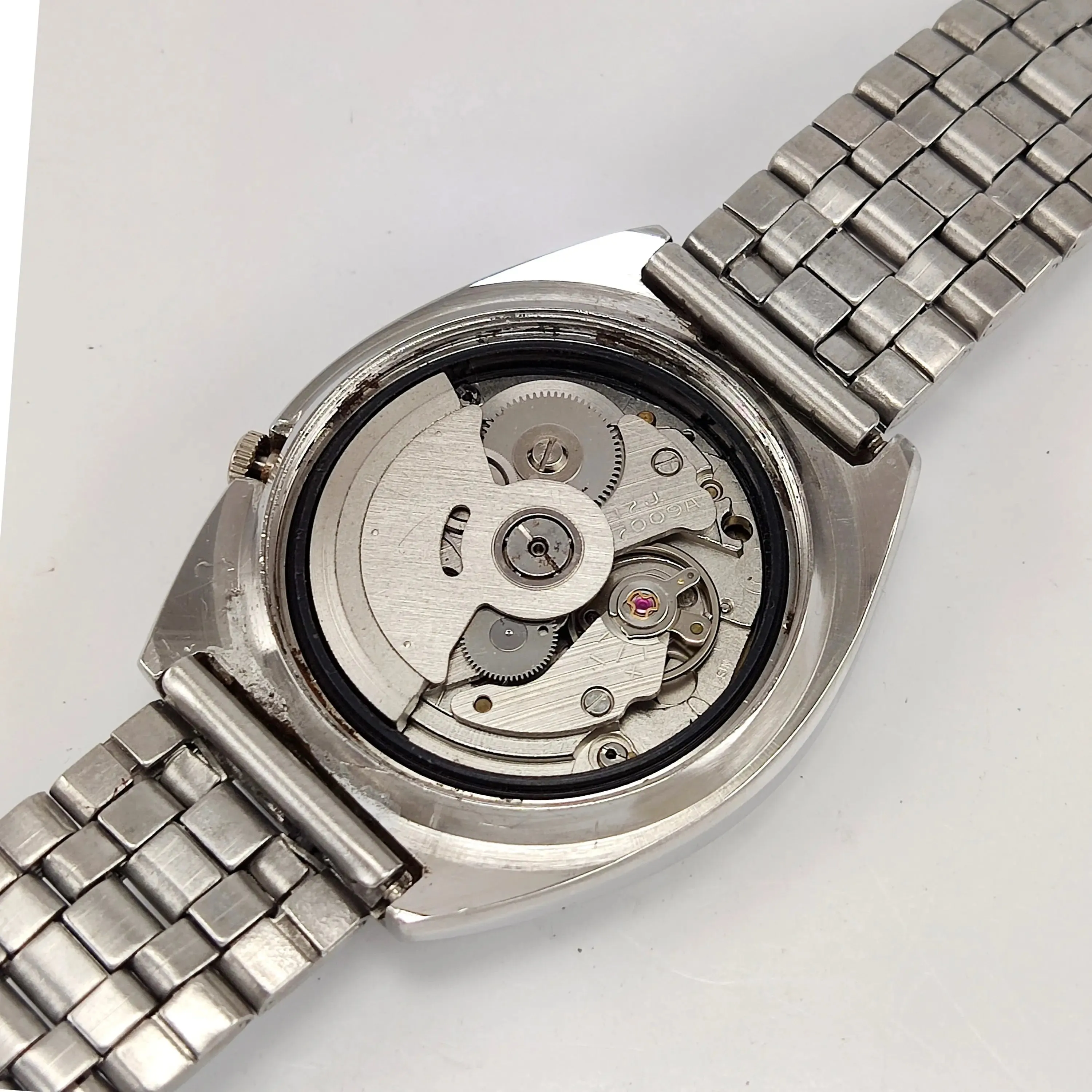 Black Seiko 5 Automatic 17 Jewels Day Date Movement Men's Watch 7009A