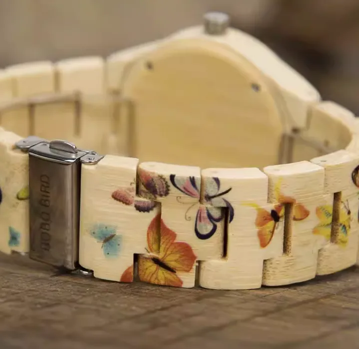 BOBO BIRD BUTTERFLY DESIGN HANDMADE WOODEN WATCH