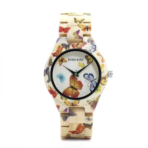 BOBO BIRD BUTTERFLY DESIGN HANDMADE WOODEN WATCH