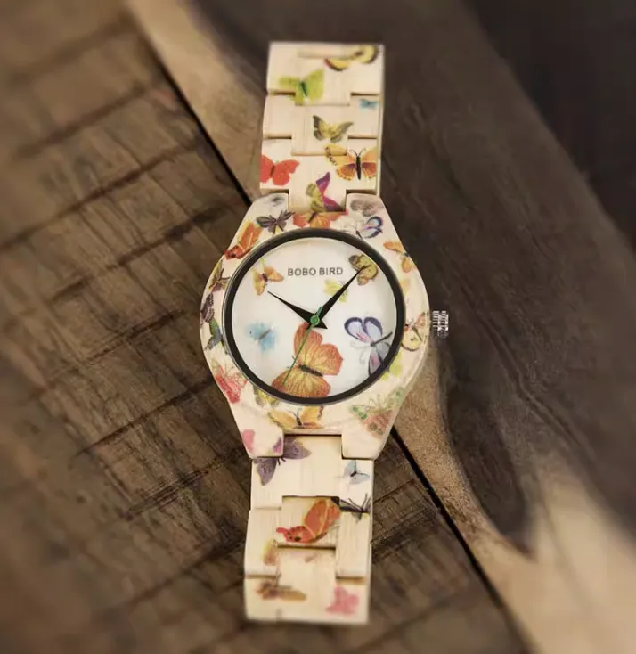BOBO BIRD BUTTERFLY DESIGN HANDMADE WOODEN WATCH