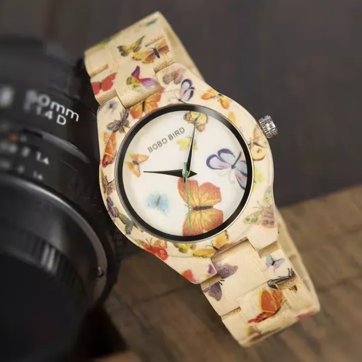 BOBO BIRD BUTTERFLY DESIGN HANDMADE WOODEN WATCH
