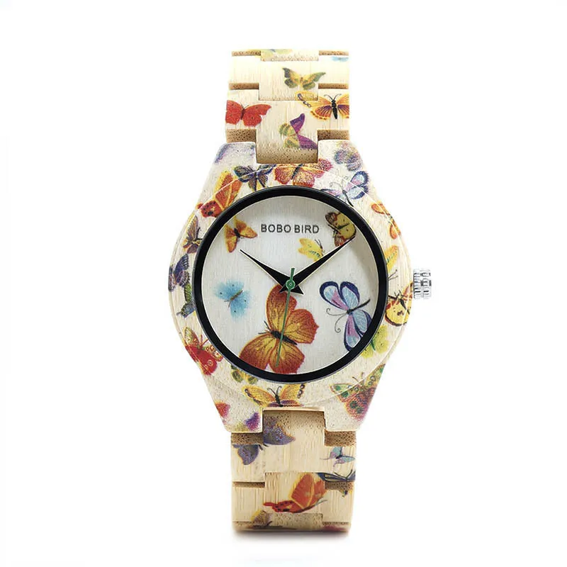 BOBO BIRD BUTTERFLY DESIGN HANDMADE WOODEN WATCH