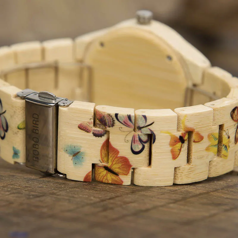BOBO BIRD BUTTERFLY DESIGN HANDMADE WOODEN WATCH