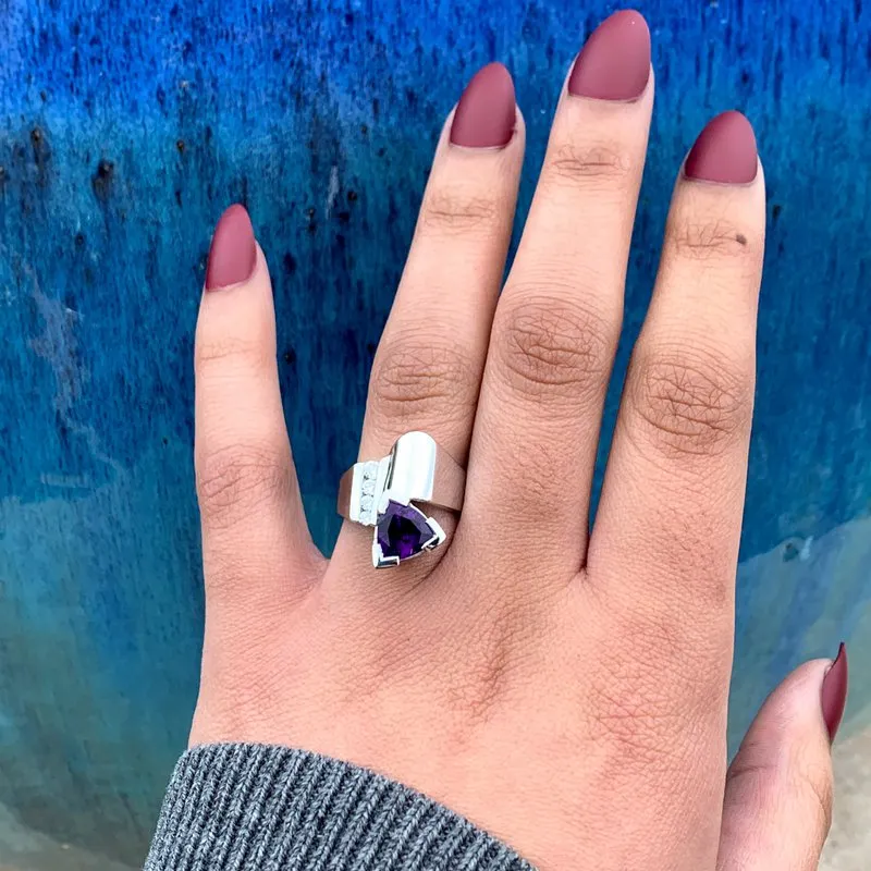 Bold Amethyst Trillion Ring