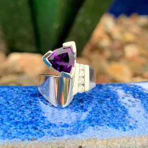 Bold Amethyst Trillion Ring