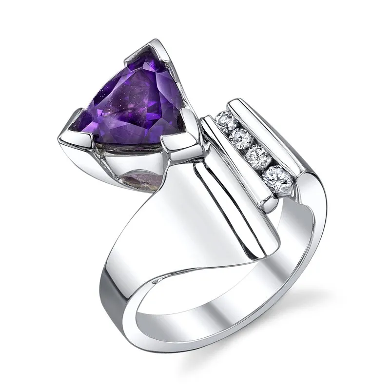 Bold Amethyst Trillion Ring