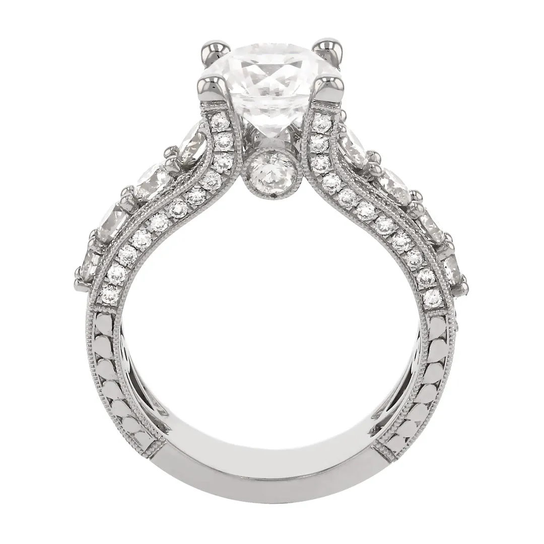Bold Engraved Surprise Diamond Ring