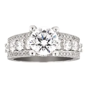 Bold Engraved Surprise Diamond Ring