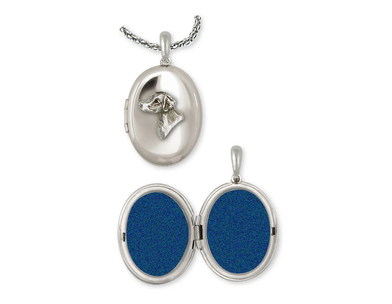 Brittany Dog Photo Locket Handmade Sterling Silver Dog Jewelry BS2-V