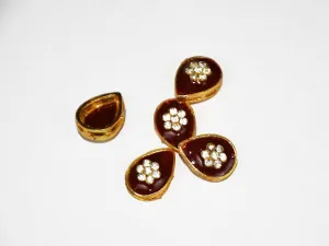 Brown Designer Drop Kundan Beads