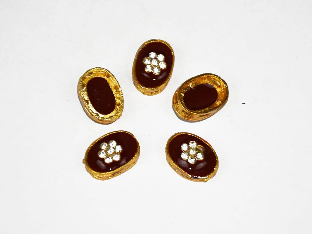 Brown Designer Oval Kundan Beads