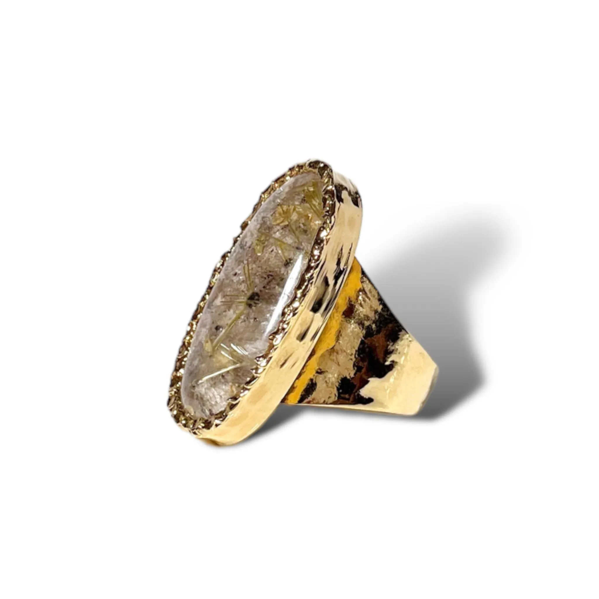 Brown Oval Gemstone Ring