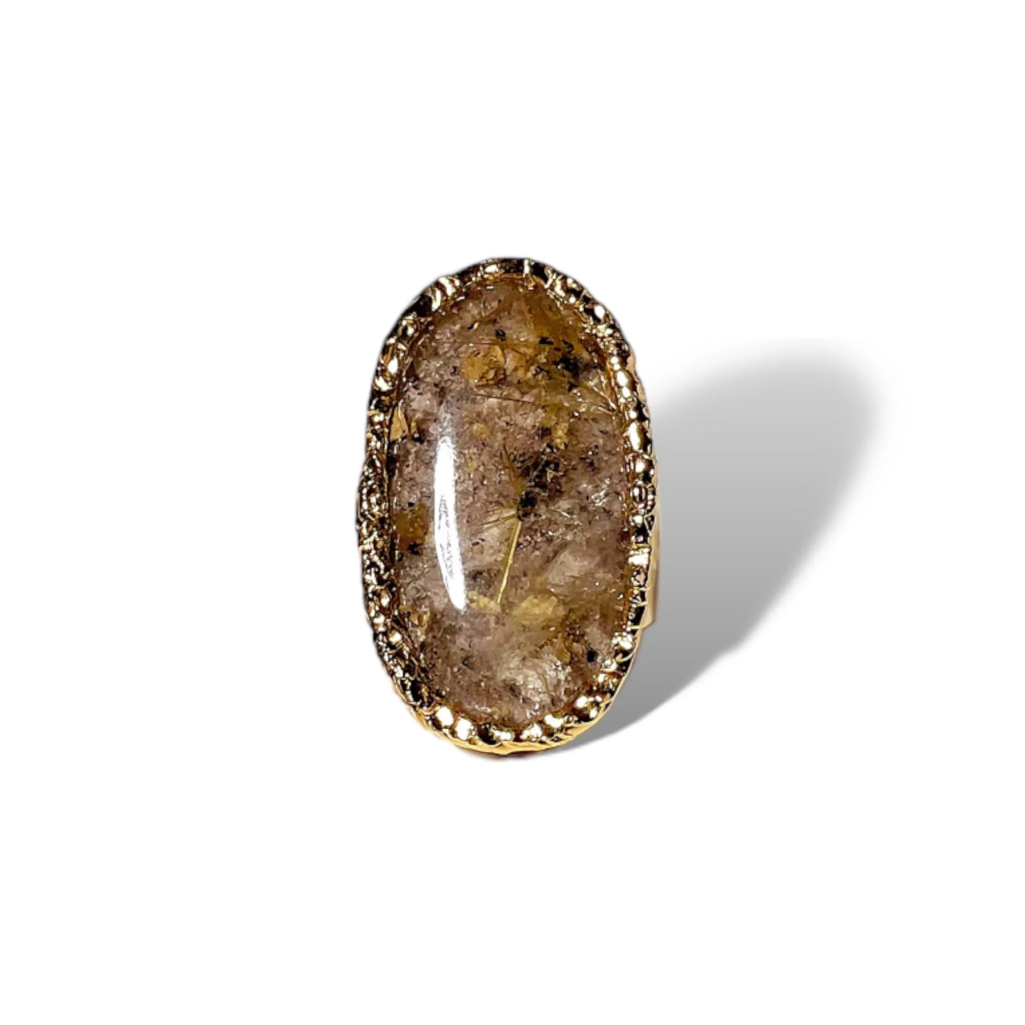 Brown Oval Gemstone Ring
