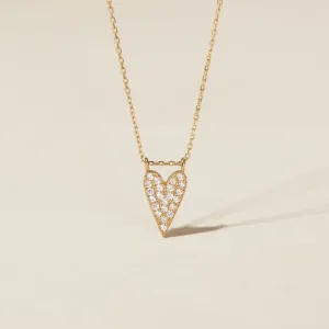 Brulee crystal heart necklace