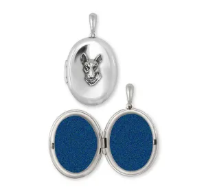 Bull Terrier Photo Locket Handmade Sterling Silver Dog Jewelry BU4-V