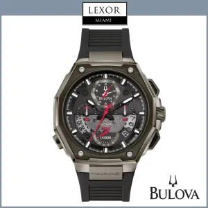 Bulova 98B358 Precisionist Chronograph Stainless Steel Black Strap Men Watches