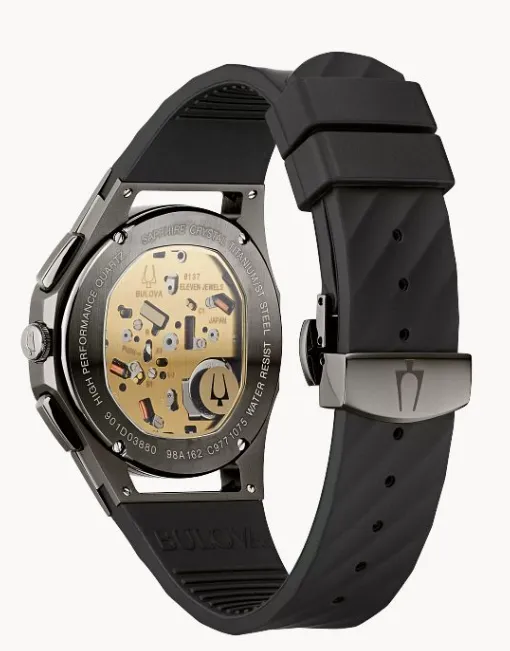Bulova Men's Curv Black, Gray & Rose Gold Tone Watch (I520)