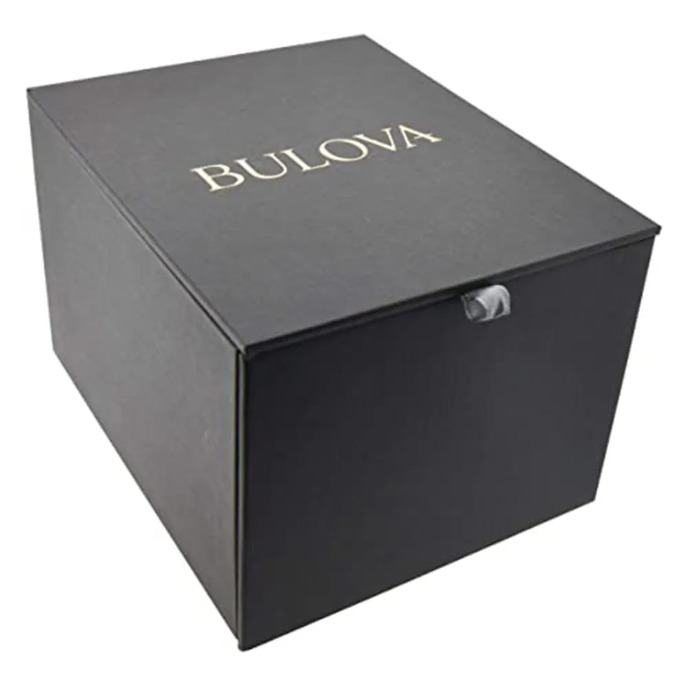 Bulova Precisionist Mens Black Leather Band Black Quartz Dial Watch - 96D147