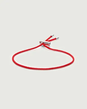 Cameron Cord Bracelet | Red / Silver