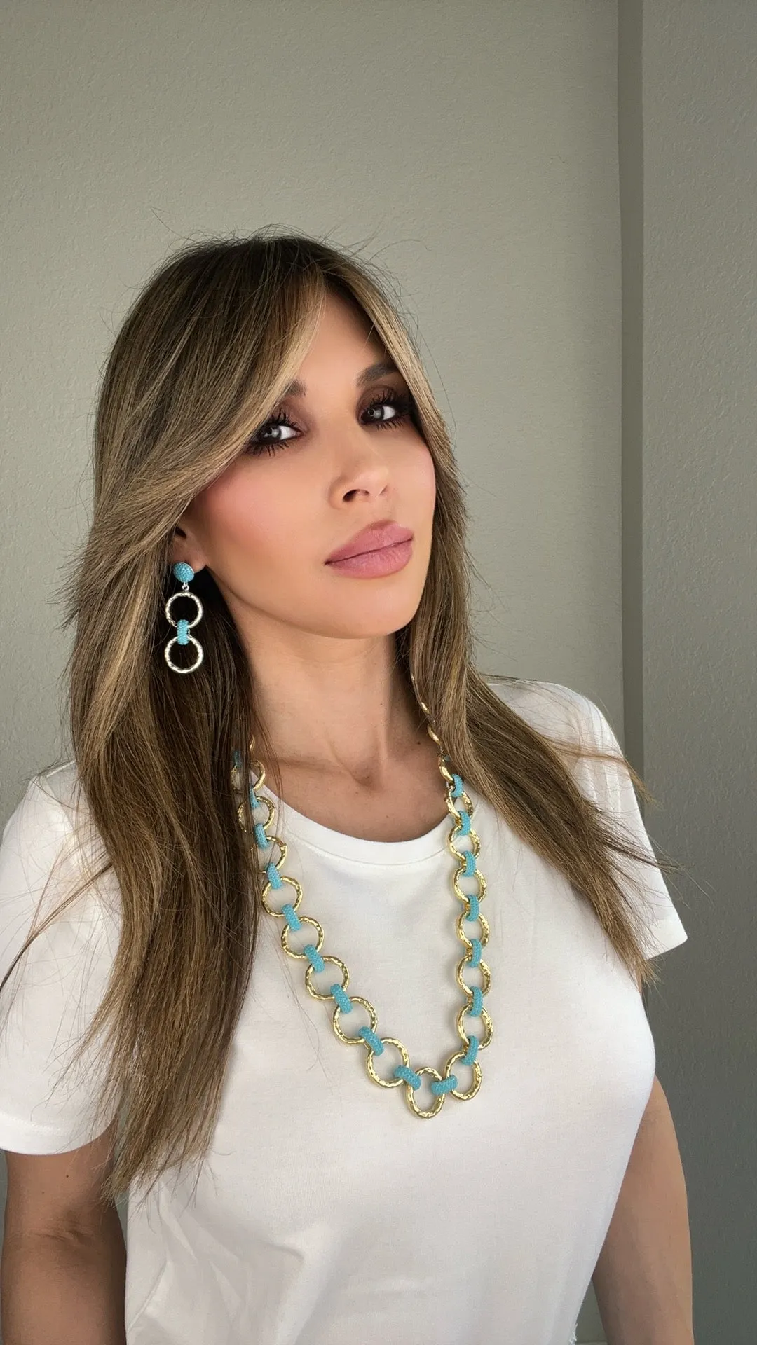 Chainlink Crystal Dangle Earrings