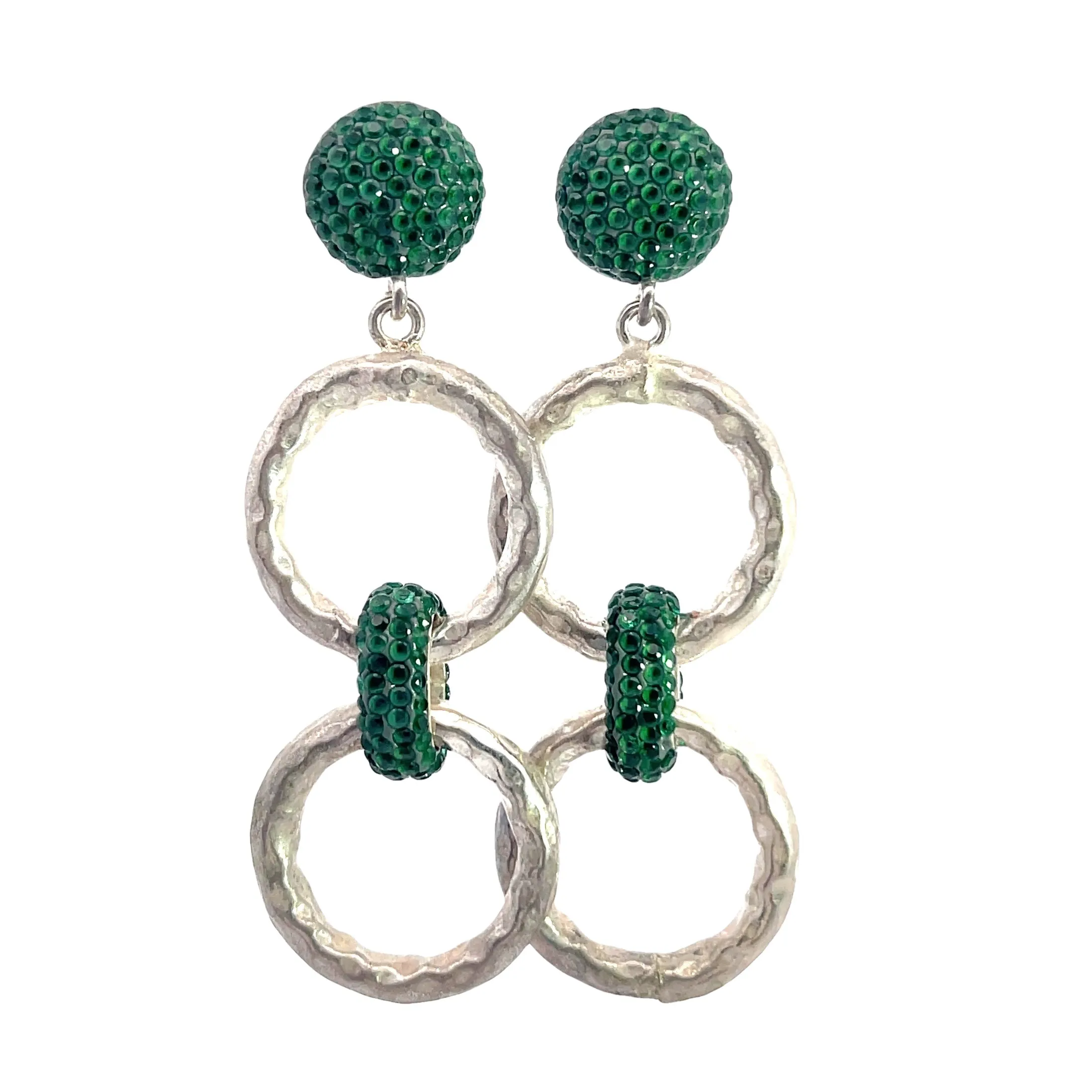 Chainlink Crystal Dangle Earrings