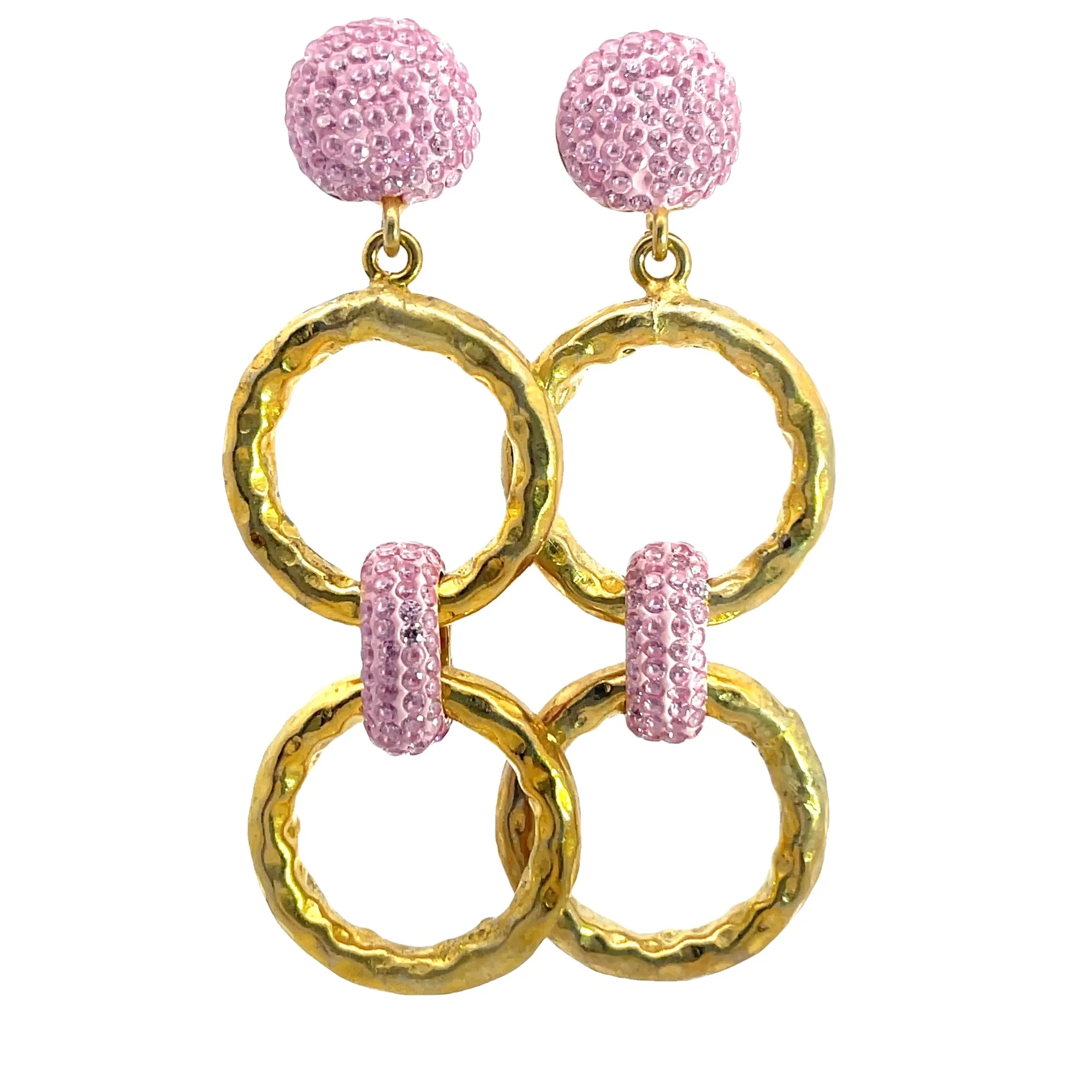 Chainlink Crystal Dangle Earrings