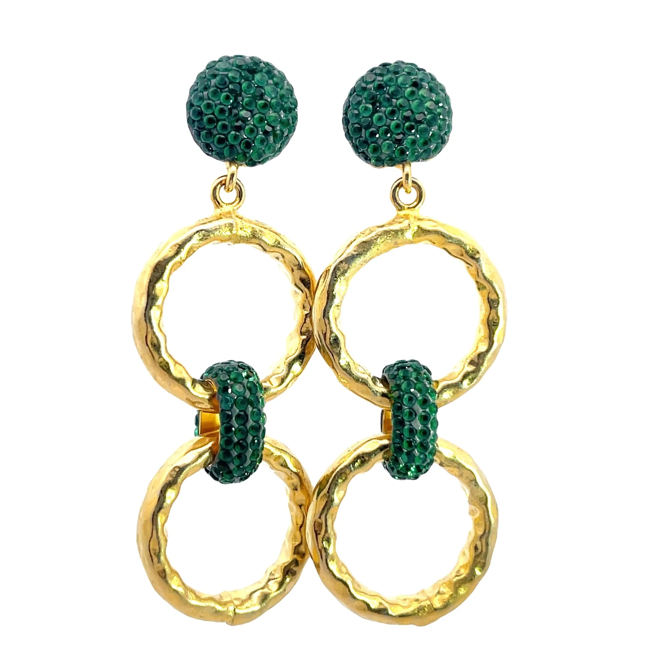 Chainlink Crystal Dangle Earrings