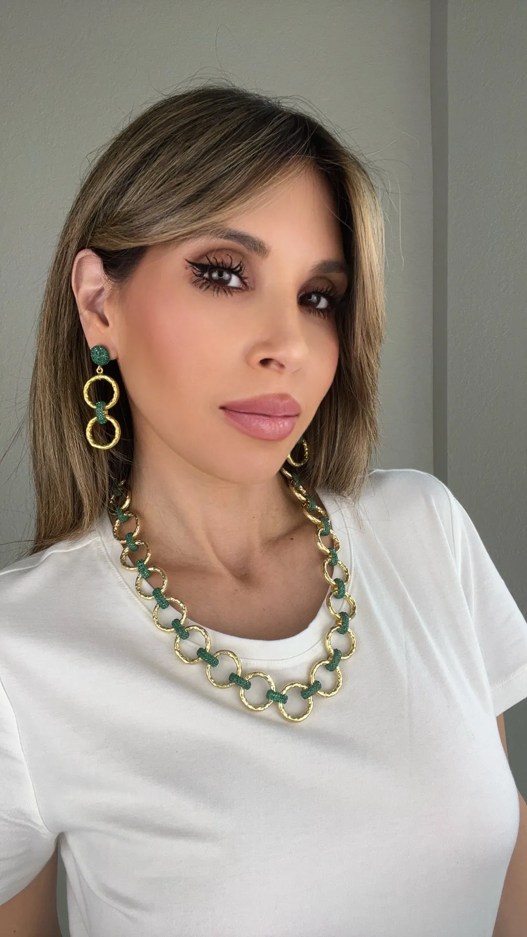 Chainlink Crystal Dangle Earrings