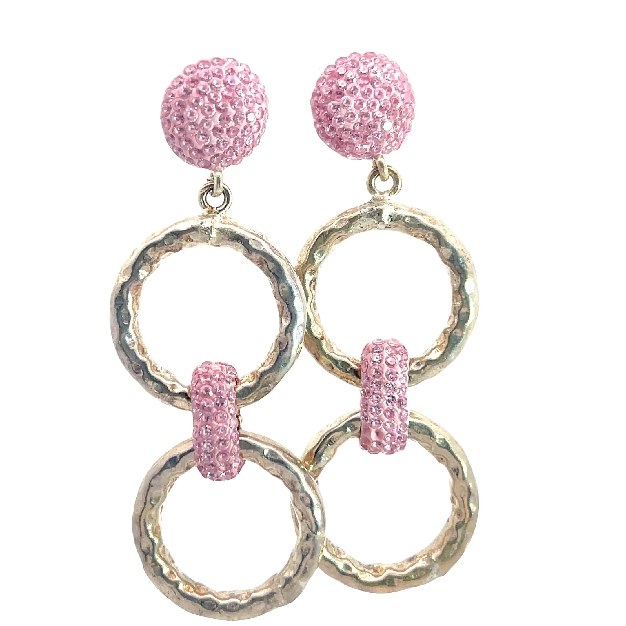 Chainlink Crystal Dangle Earrings